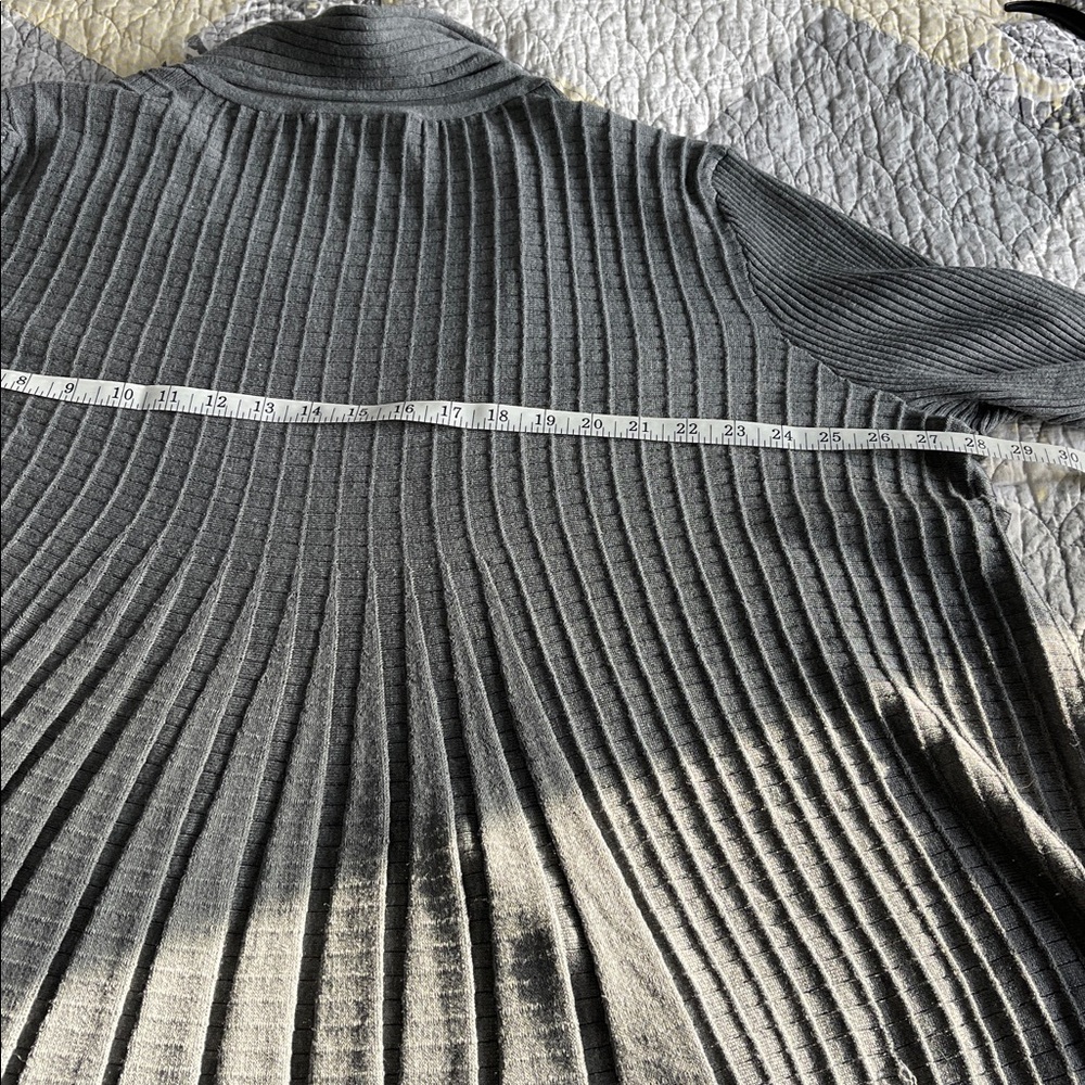 Lane Bryant Gray Ribbed Open Front Sweater - Picture 11 of 12